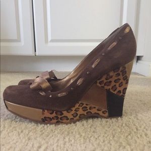 Brown Patchwork Italian wedges